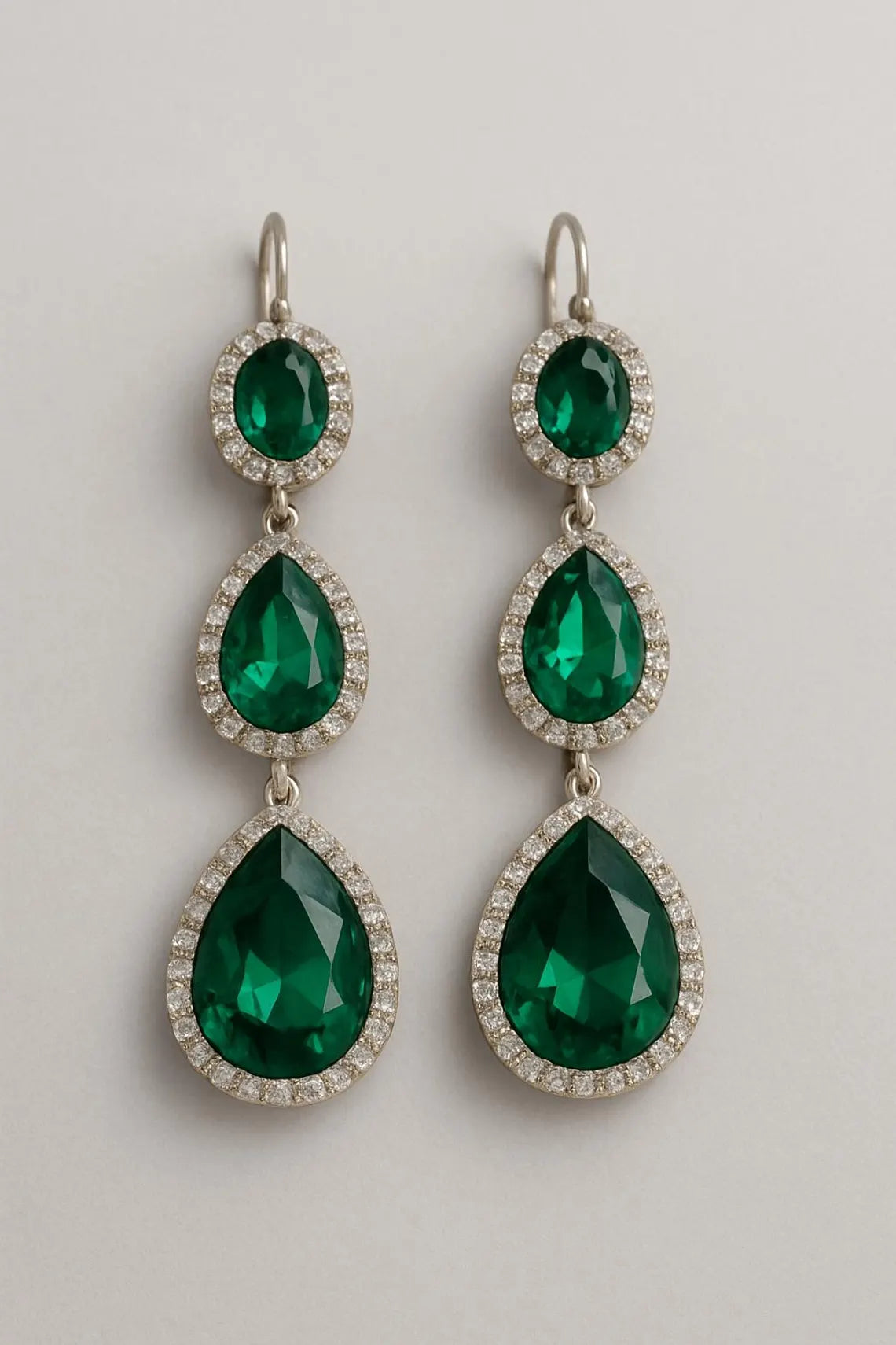 Vintage Emerald & Diamond Earrings