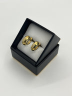 Vintage Gold Tone Rhinestone Huggie Clip-On Earrings – Chunky 80s Style, Bold Retro Glam