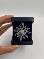 Vintage Silver Sunburst Sun Pendant Necklace