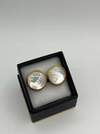 Vintage Mother of Pearl Clip On Earrings – Gold-Tone Coastal Earrings
