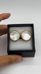 Vintage Mother of Pearl Clip On Earrings – Gold-Tone Coastal Earrings