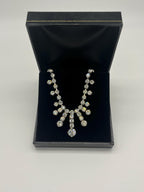 Vintage Waterfall Rhinestone Necklace | 1950s-Style Crystal Statement Necklace | Old Hollywood Glam